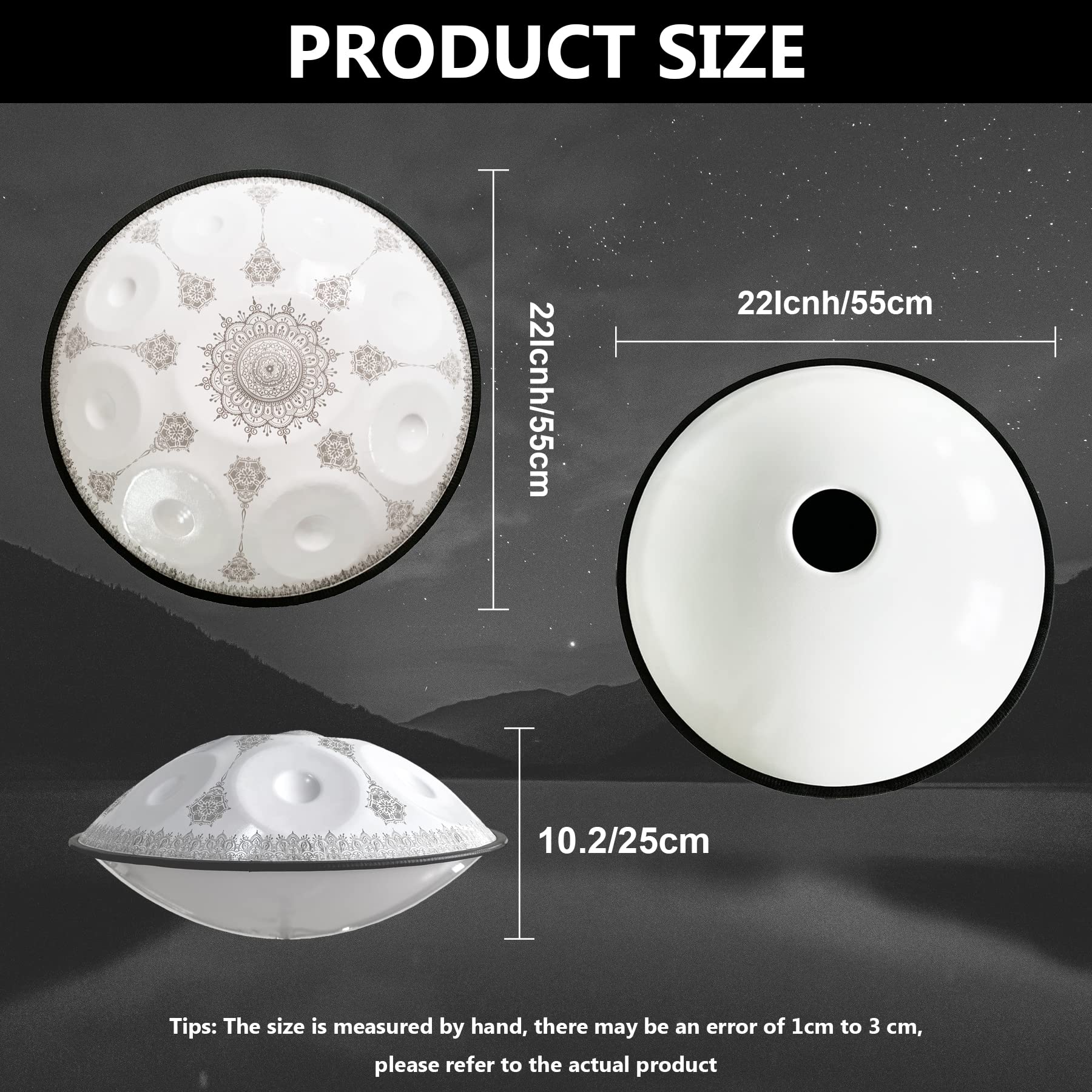 ハンドパン　56センチ　１０音　A＝440Hz Amazon | ハンドパンドラム楽器 ハンドパン楽器 ハンド